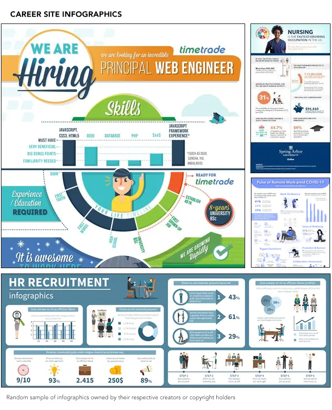 Sample of infographics used on career sites